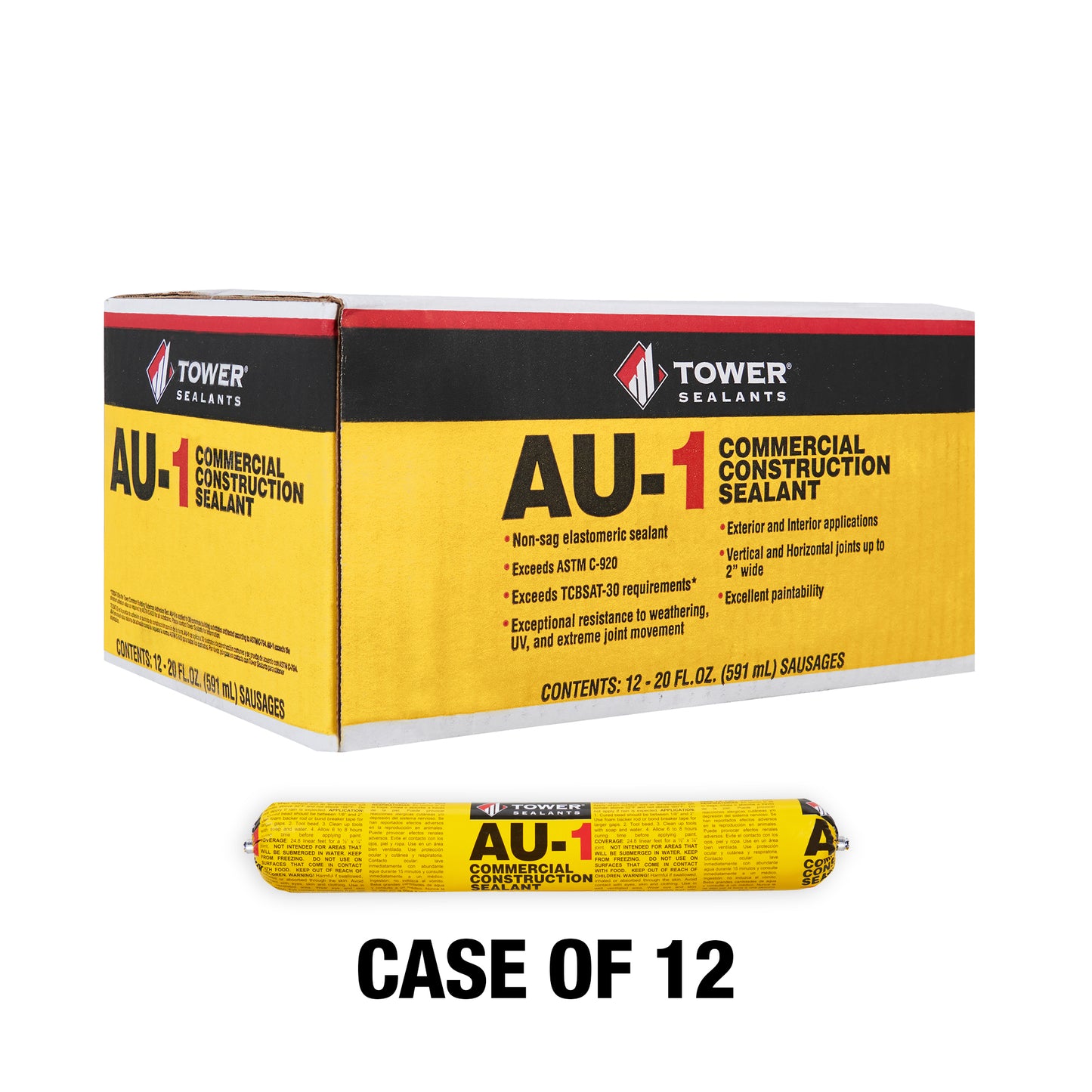 Case of 12 - AU-1 Commercial Construction Sealant 20 oz