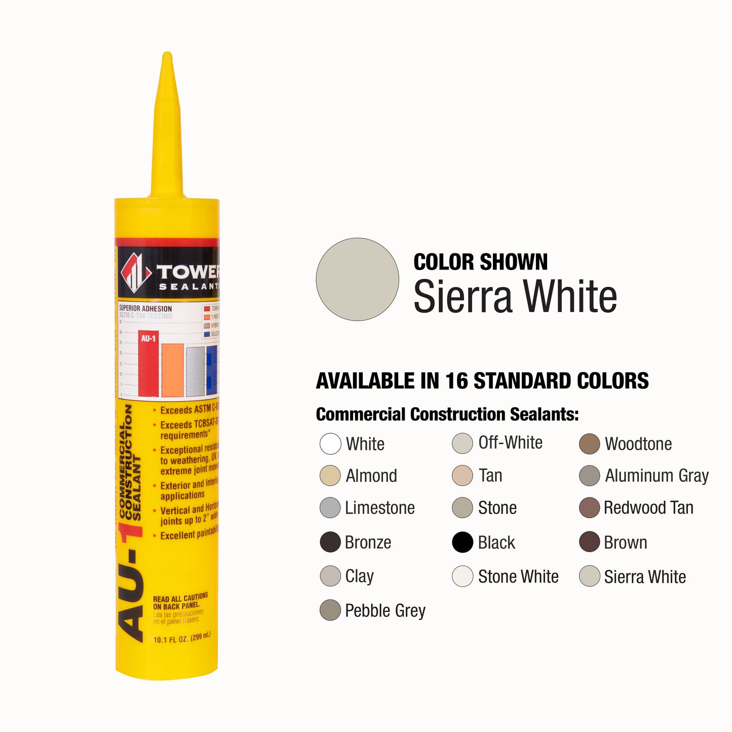 Case of 12 - AU-1 Commercial Construction Sealant 10.1 oz